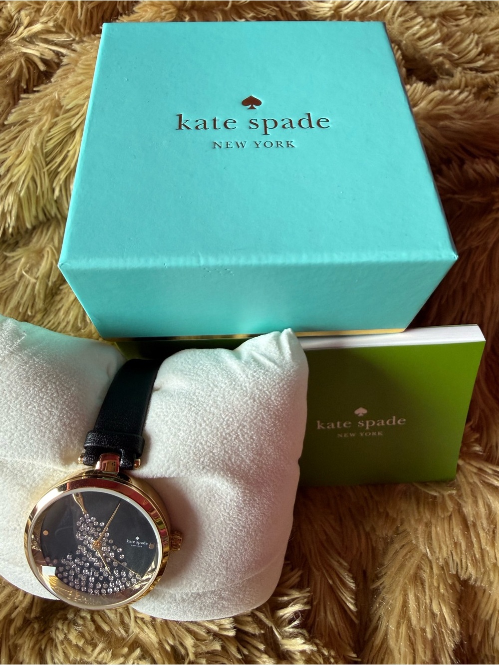 Kate Spade New York Holland Champagne Crystal Dial Women's Watch With Tag & Box
